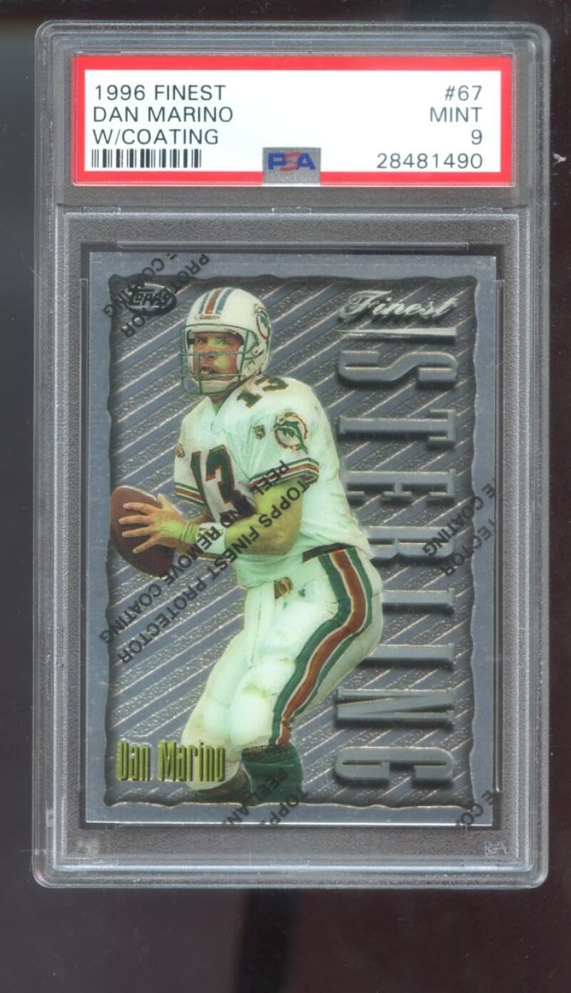 1996 Topps Finest #67 Dan Marino PSA 9 Graded Football Card NFL Miami Dolphins