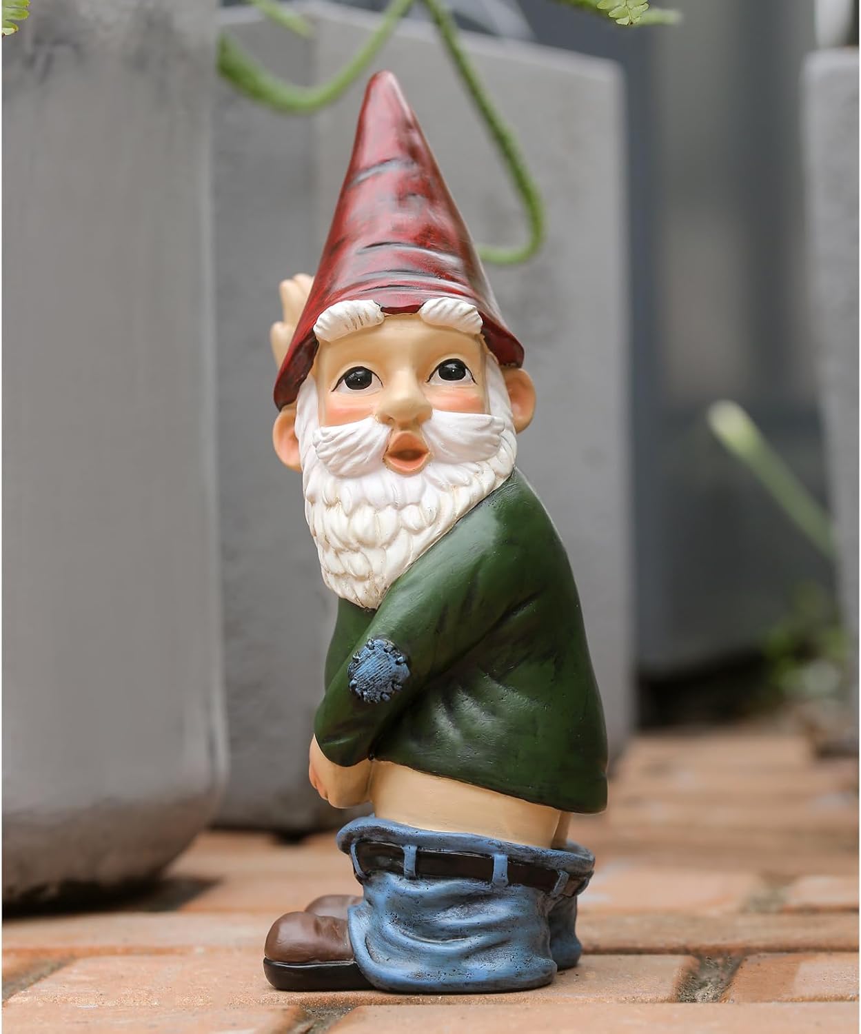 10.23 inch Funny Naughty Garden Gnome Statue Garden Decoration Indoor Outdoor Lawn Figurines for Home Yard Décor, 1pc