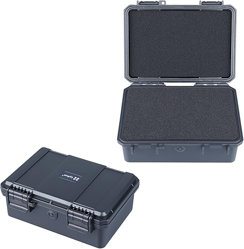 Lykus HC-1820 Mini caja rígida seca con inserto de espuma, tamaño interior 7.1 x 4.7 x 2.7 pulgadas, IP66 a prueba de salpicaduras, adecuada para