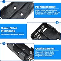 Vista 3 de SDTC Tech Juego de 2 soportes de batería AA de 1,5 V y kit de conector a presión tipo I 3 voltios espesar caja de batería de plástico