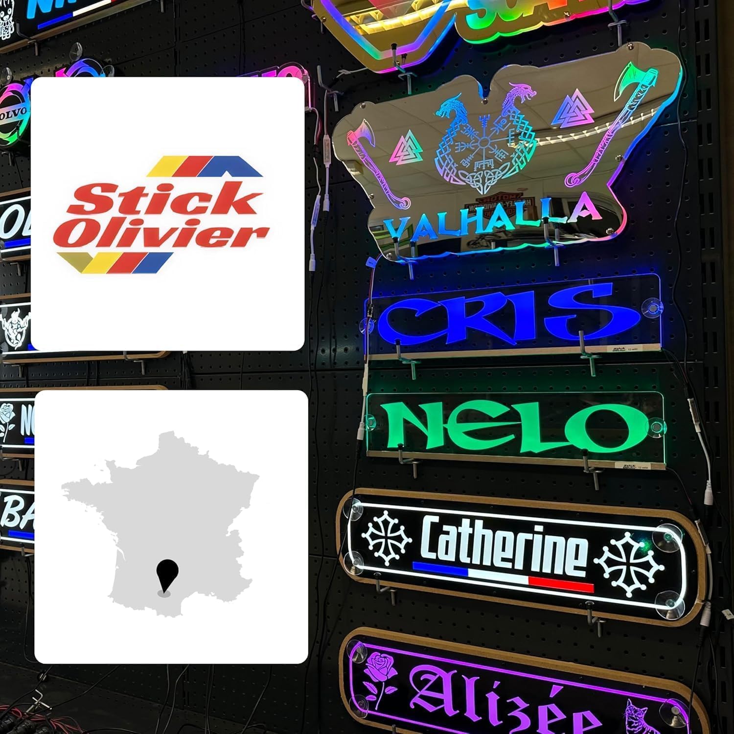Plaque Prénom Camion Personnalisée Non Lumineuse – Décoration Pare-Brise Chauffeur Routier – Plaque Cabine Camion Personnalisable – Accessoire Déco Poids Lourd