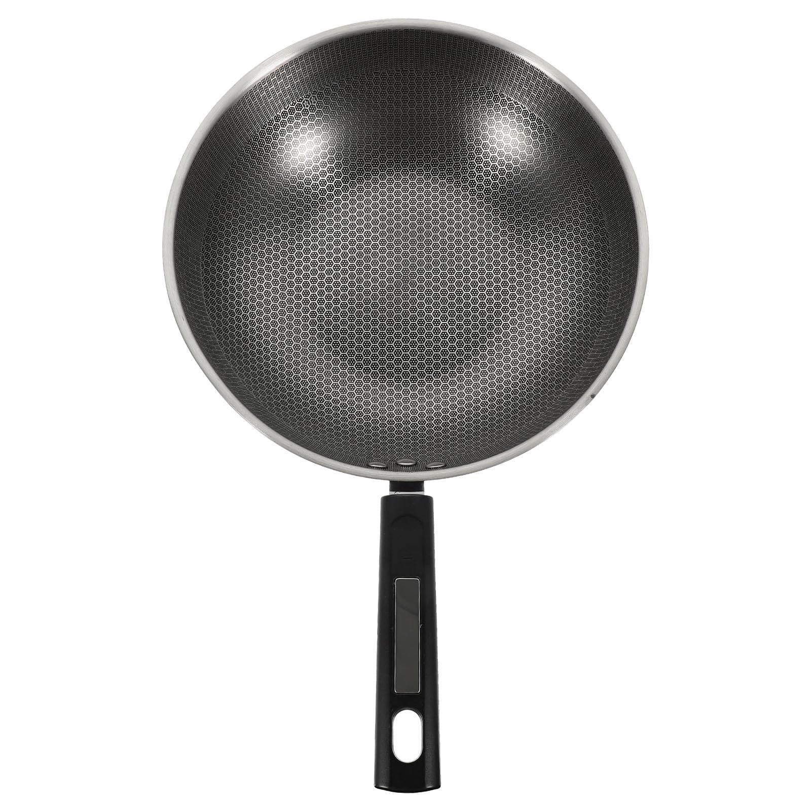 SUPVOX Padella Pentola per Friggere Antiaderente in Acciaio Inossidabile Fondo Piatto e Manico Ergonomico Distribuzione Uniforme del Calore, per Cucina Domestica
