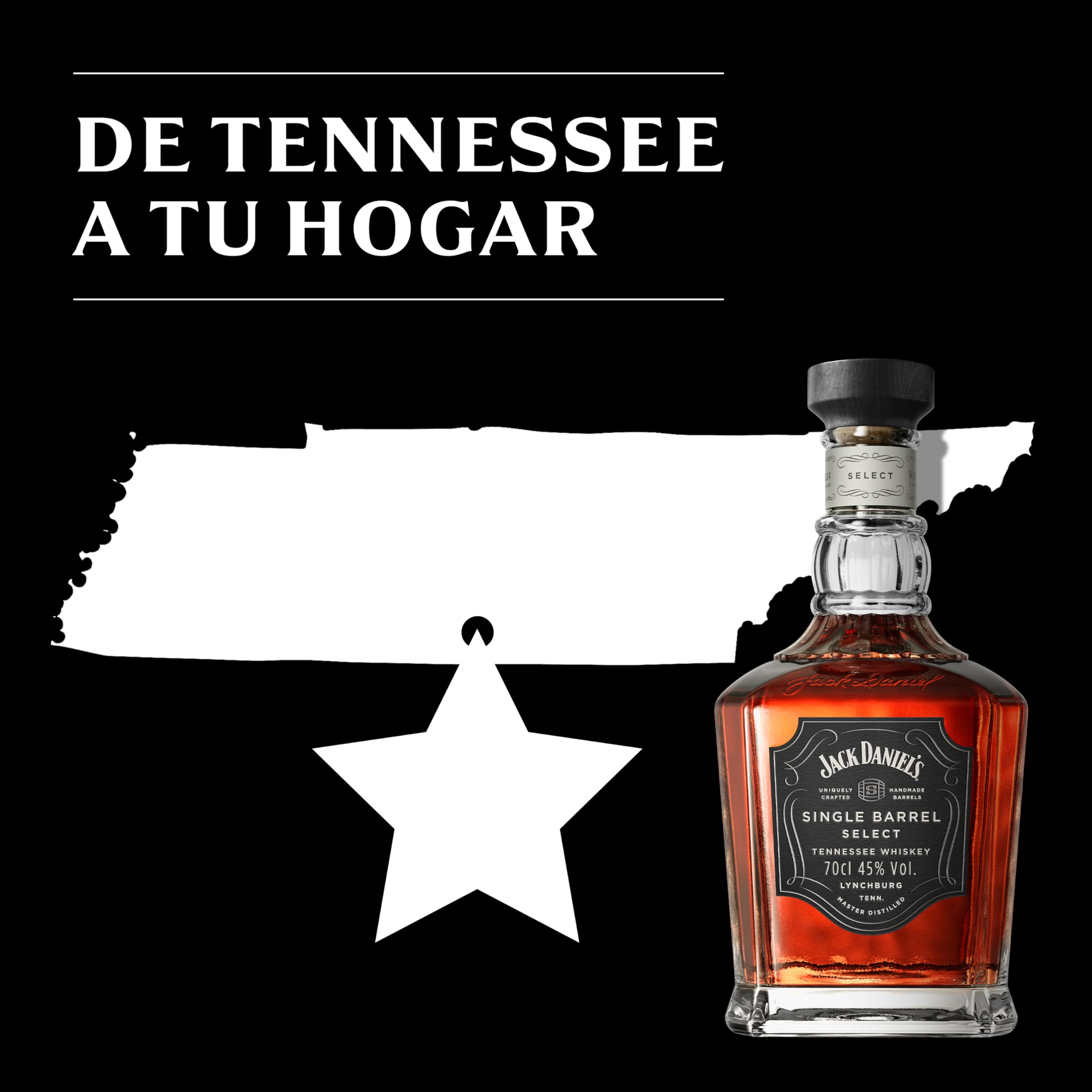 Jack Daniel's Single Barrel Tennessee Whiskey Con Estuche Metálico para regalo - 45% Vol. Alcohol, 700 ml