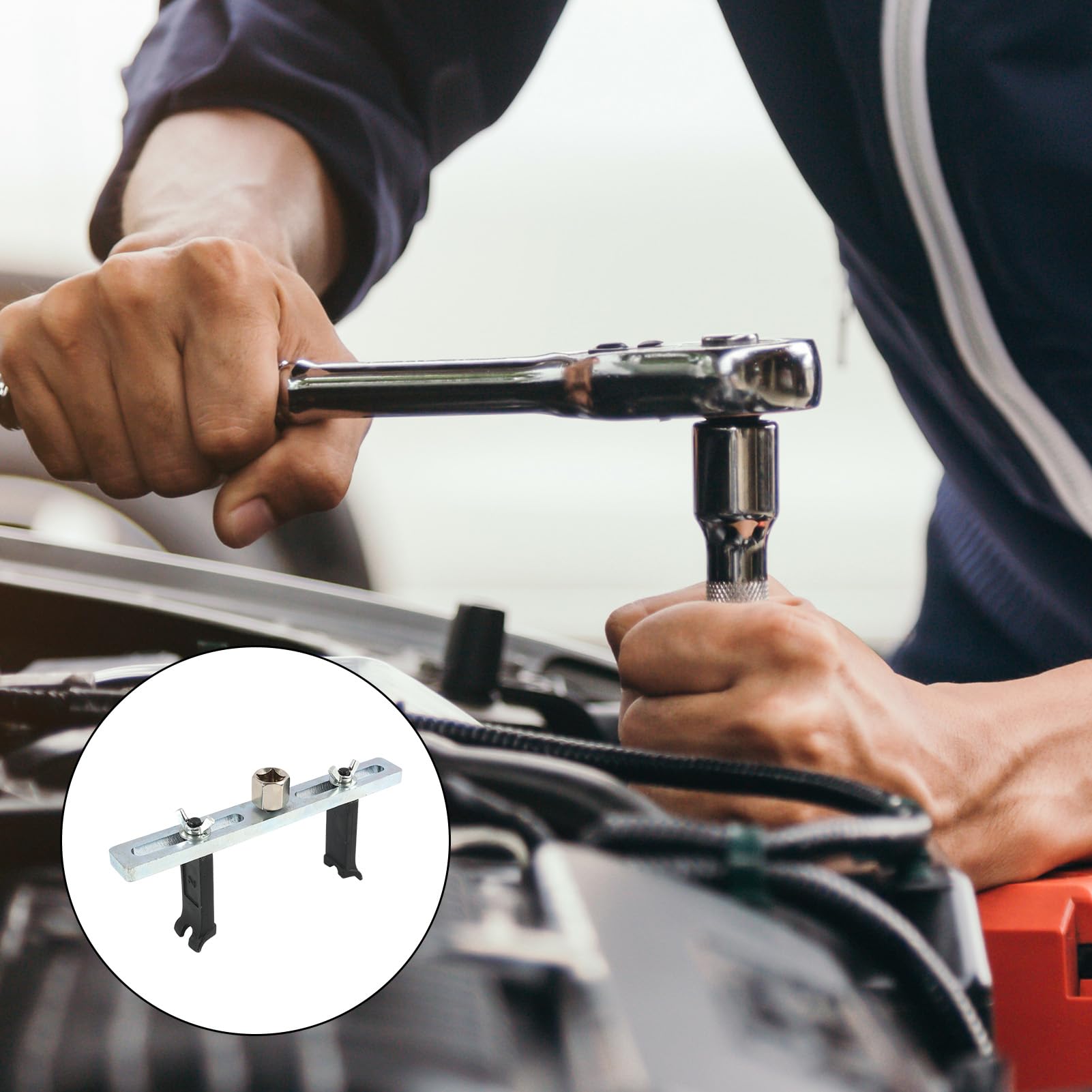 Chiave Regolabile Universale per Rimozione e Installazione Coperchio Pompa Carburante, Strumento per La Rimozione Della Pompa Del Carburant, Adatta a la Maggior Parte dei Veicoli
