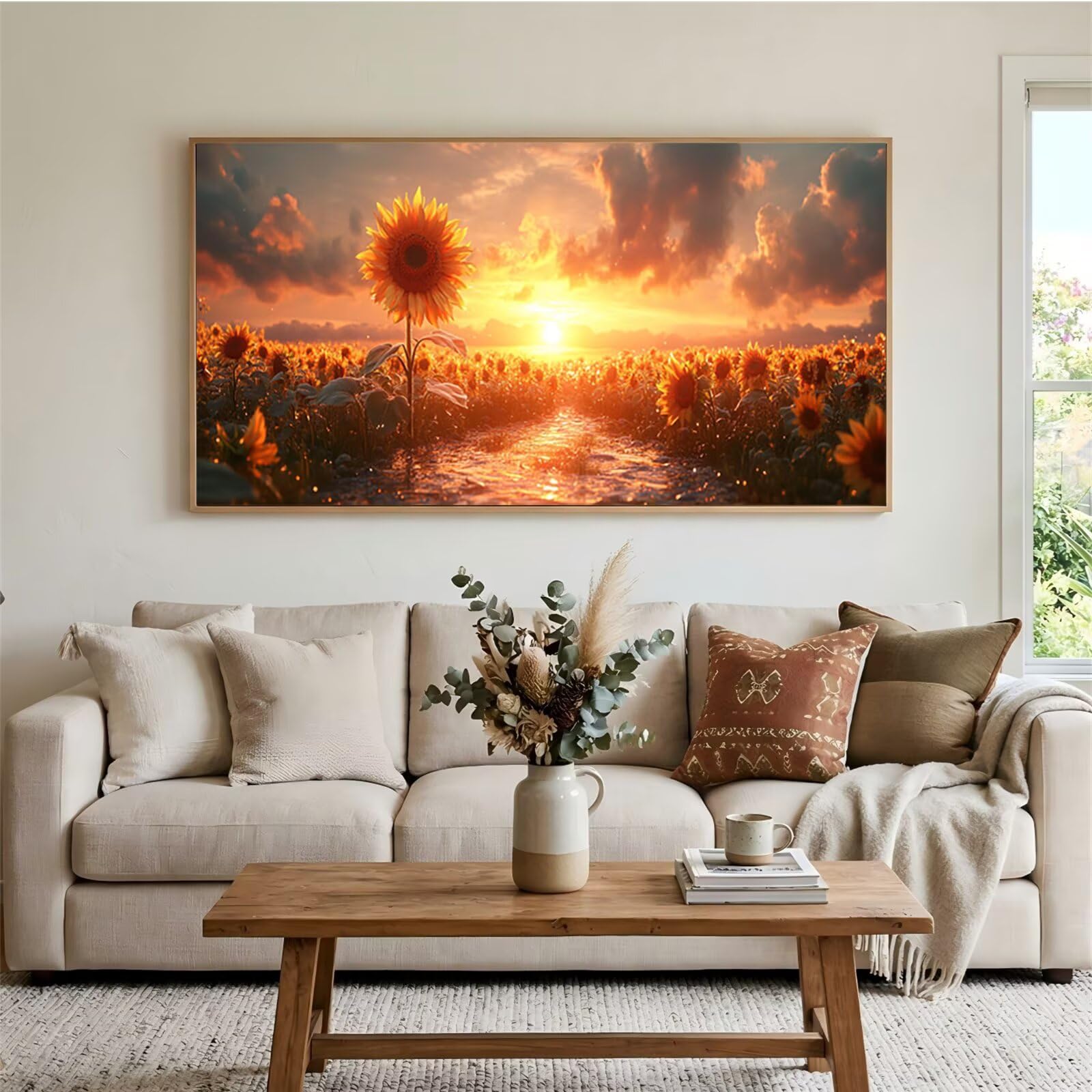 Malarstwo diamentowe dla dorosłych, duży rozmiar XXL, 60 x 120 cm, 5D, słonecznik, zestaw do malowania diamentami dla dorosłych, "zrób to sam", haft, malowanie, pełne wiertło do dekoracji ściany, Mq