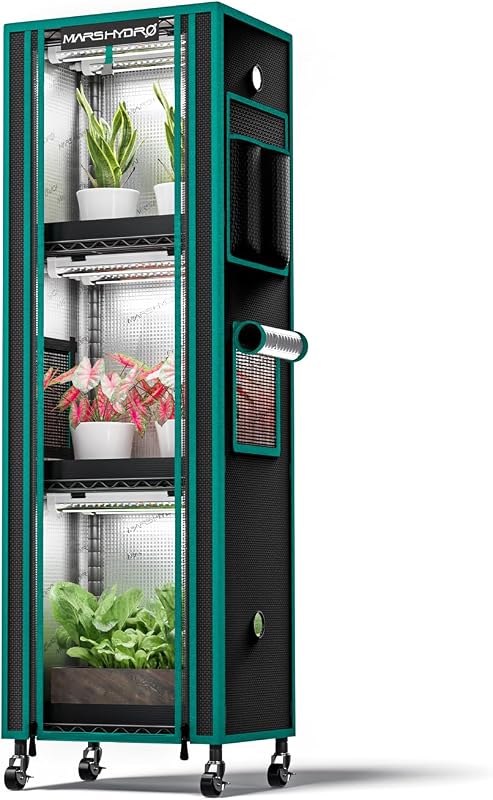 MARS HYDRO Estación de cultivo interior con luces de cultivo | Mini invernadero de 4 niveles con luces LED de espectro completo de 54 W para inicio de semillas, verduras y hierbas, 16 x 12 x 47 pulgadas