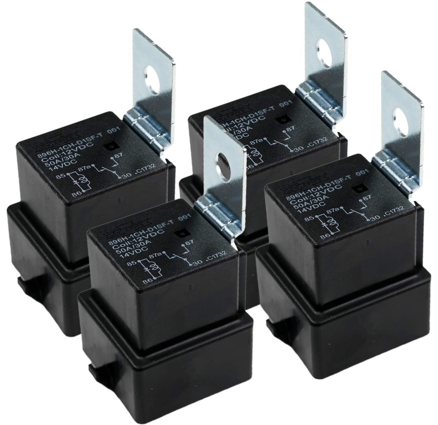 Song Chuan 896H-1CH-D1SF-T-001 Weatherproof, 12VDC, 1 Form C SPDT 12V 50A (4-PACK