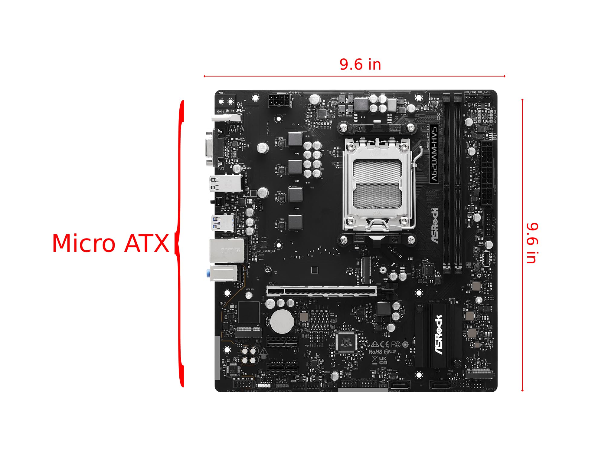 Amazon | ASRock マザーボード A620AM-HVS AMD Ryzen 9000 / 8000