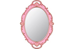Vintage Mirror Oval Pink Wall Decor