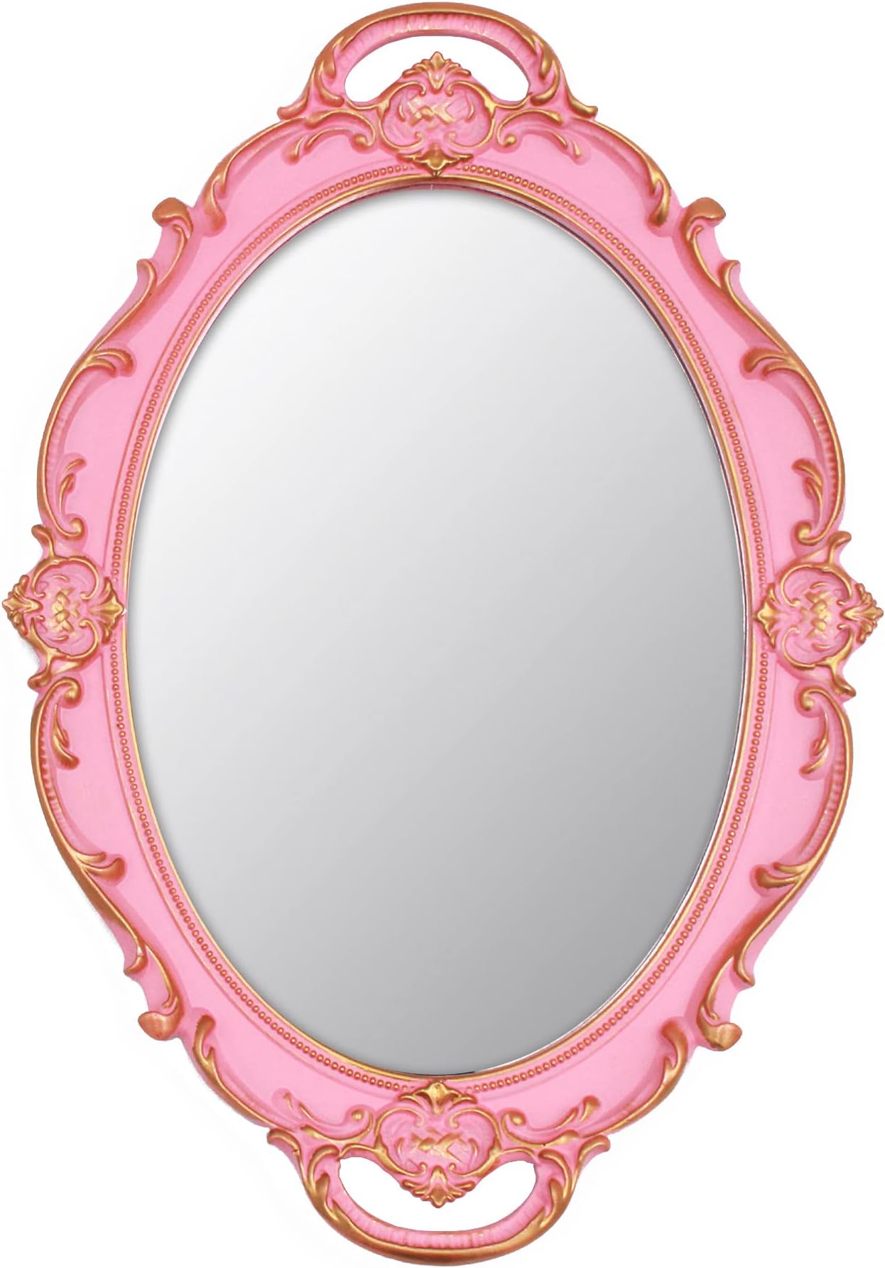 YCHMIR Vintage Small Wall Mirror 37 x 25.4 cm Oval Pink