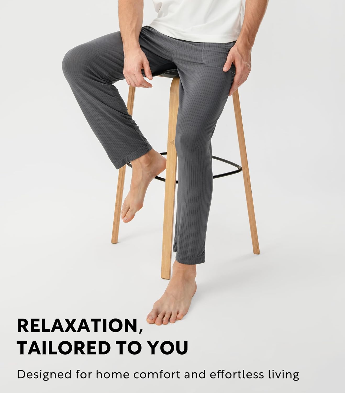 DAVID ARCHY Mens Pajama Pants Bamboo Rayon AirWeave Knit Lounge Pants, Soft Comfy Sleep Bottoms Lightweight PJs 2 Pack - Image 5