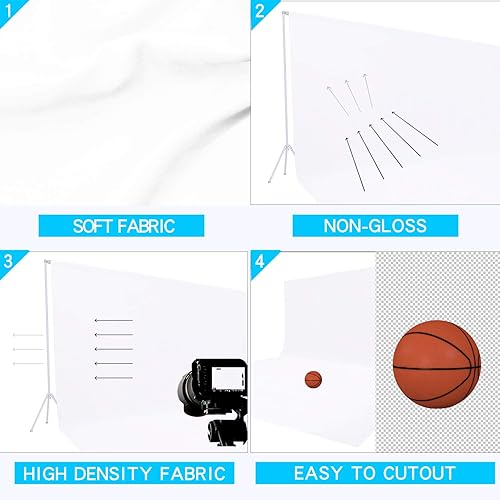 Miniatura 3 de Issuntex Fondo de muselina, telón de fondo para fotografía, pantalla plegable de alta densidad para fotografía de vídeo y televisión