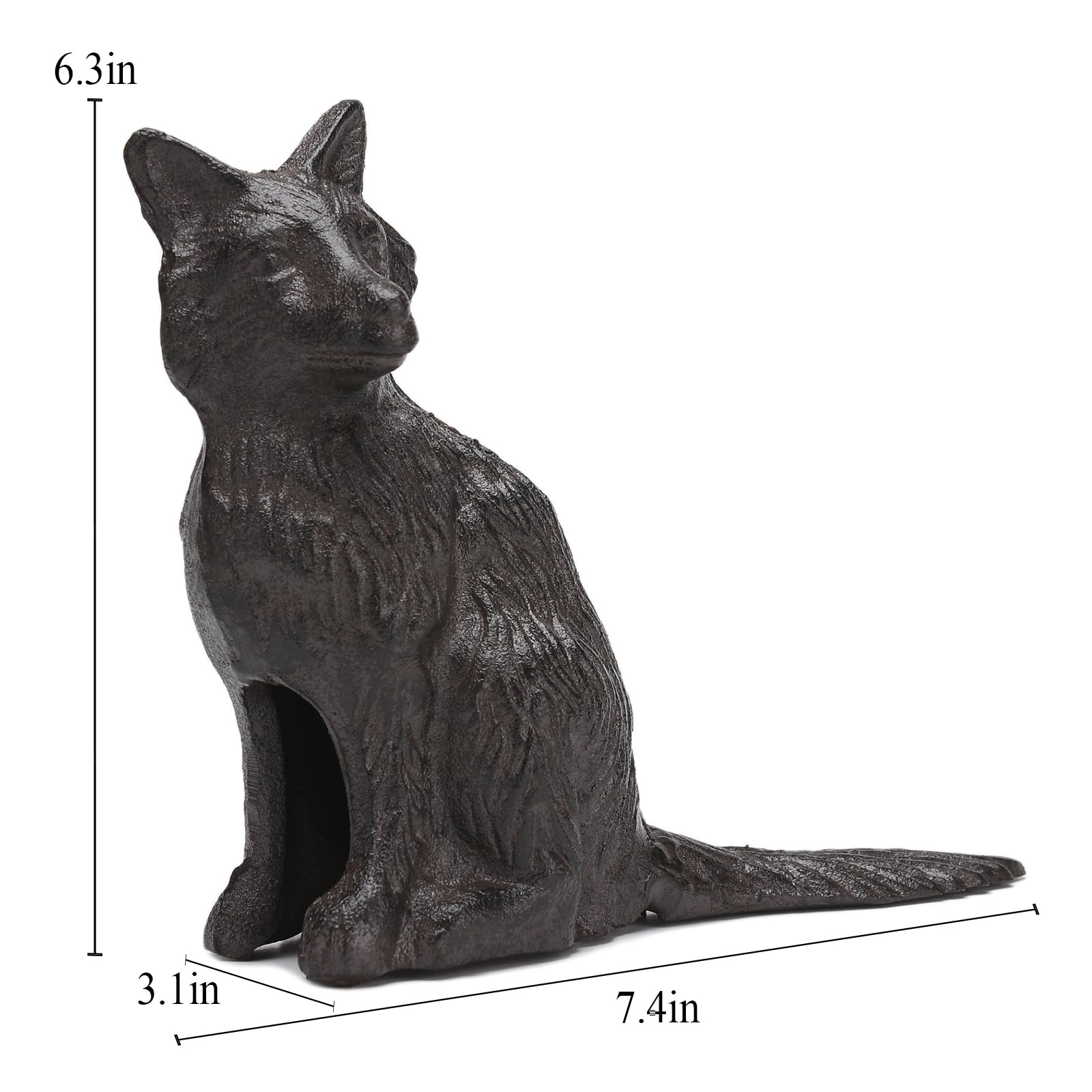 BRASSTAR TQGJPT515 - Tope de puerta de hierro fundido con forma de zorro, resistente, soporte para ventana, hogar, oficina, tienda, granja, mansión, decoración, herramienta de utilidad