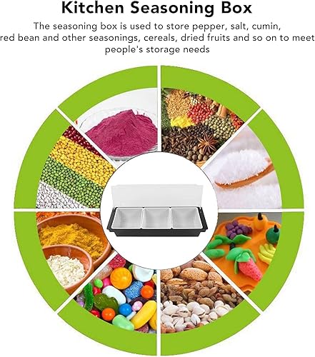 Miniatura 4 de Caja de condimentos de cocina, ollas de cocina, tapa de plástico, múltiples compartimentos, contenedor de frutas, contenedor de almacenamiento,