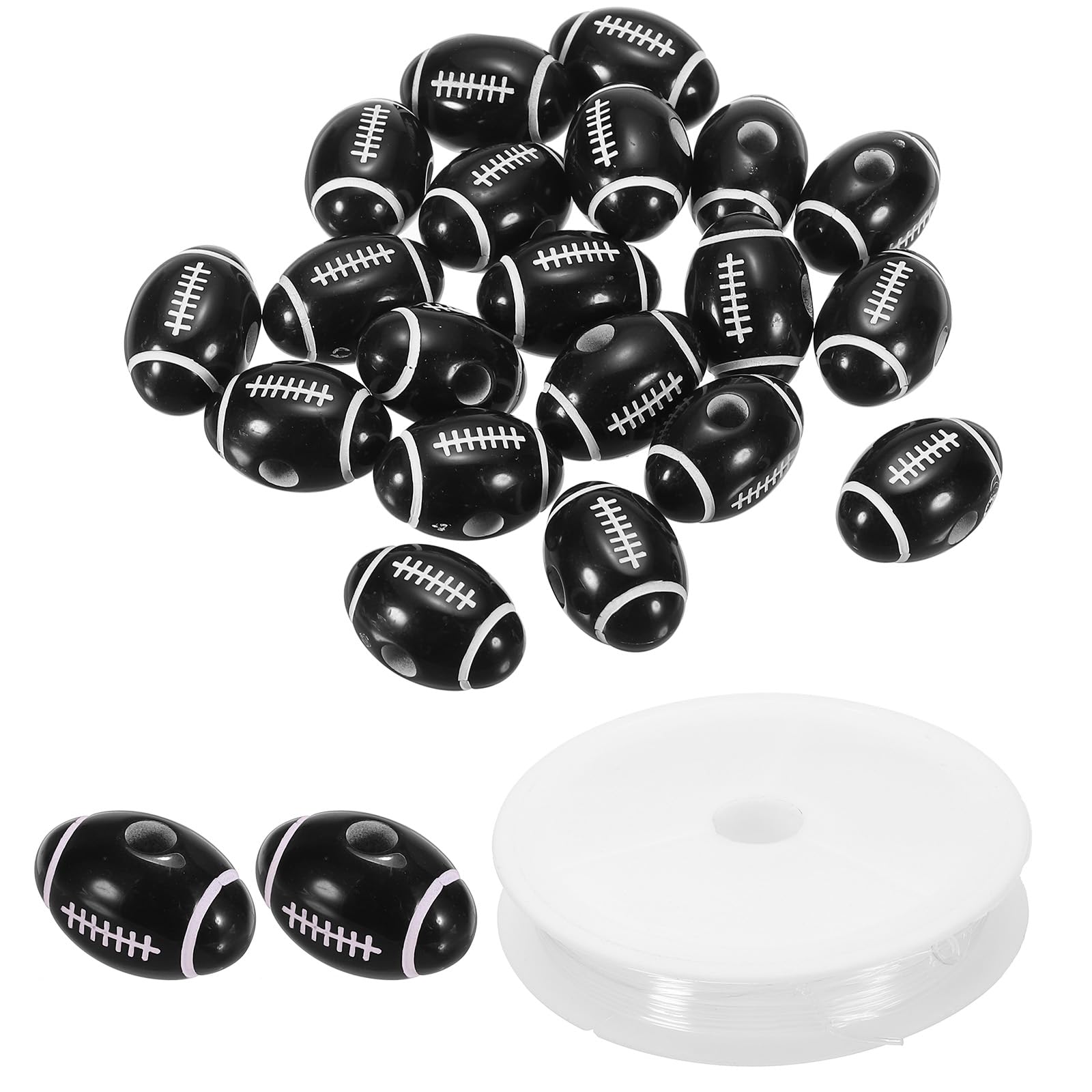 PATIKIL 12mm Acrylic Rugby Beads Bulk