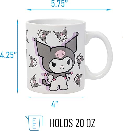 Miniatura 10 de Silver Buffalo Sanrio - Taza de cerámica con diseño de corazones de Hello Kitty, 20 onzas