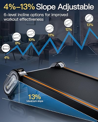 Miniatura 2 de Cinta de rodadura con inclinación automática, 6 en 1 para debajo del escritorio, caminadora con 6 niveles de inclinación, caminadoras portátiles de