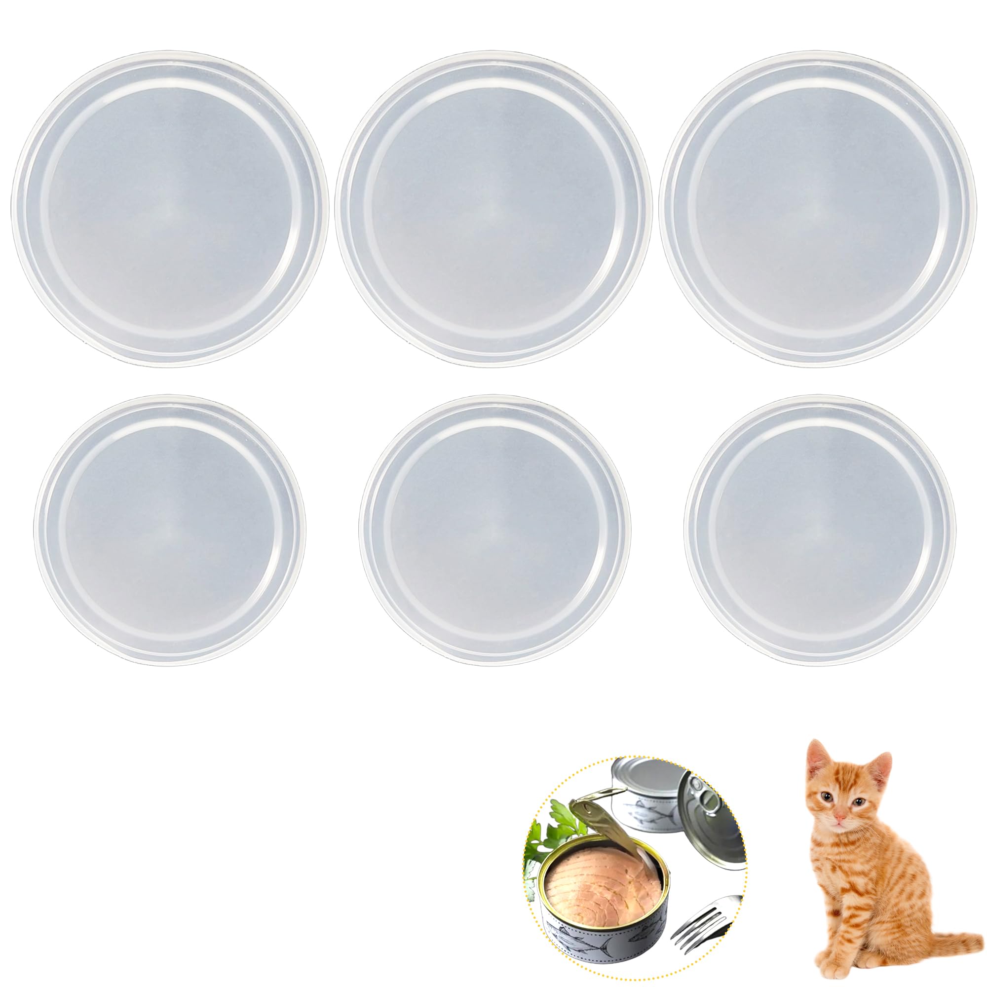 6 sztuk pokrywek do puszek, pokrywki do puszek 400g 800g, pokrywki do puszek z karma dla kotów i psów, zmywalne plastikowe zamknięcia do puszek do przechowywania pokarmu dla zwierząt, karmy dla kotów