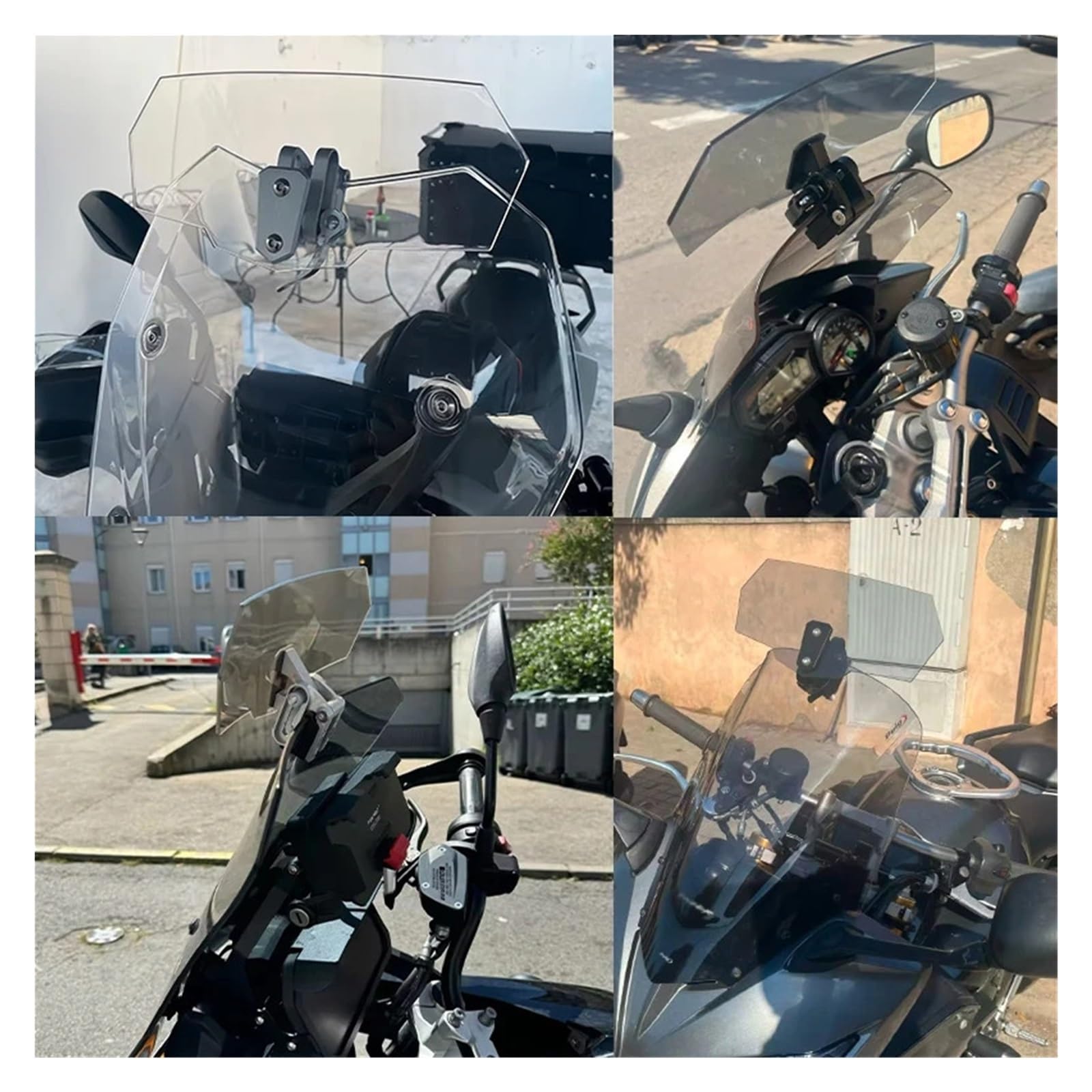 Przednia szyba motocyklowa Uniwersalny Regulowany Deflektor Wiatru Do Motocykla, Pasujący Do Kawasaki, Pasuje Do BMW Osłona przeciwsłoneczna(Transparent)