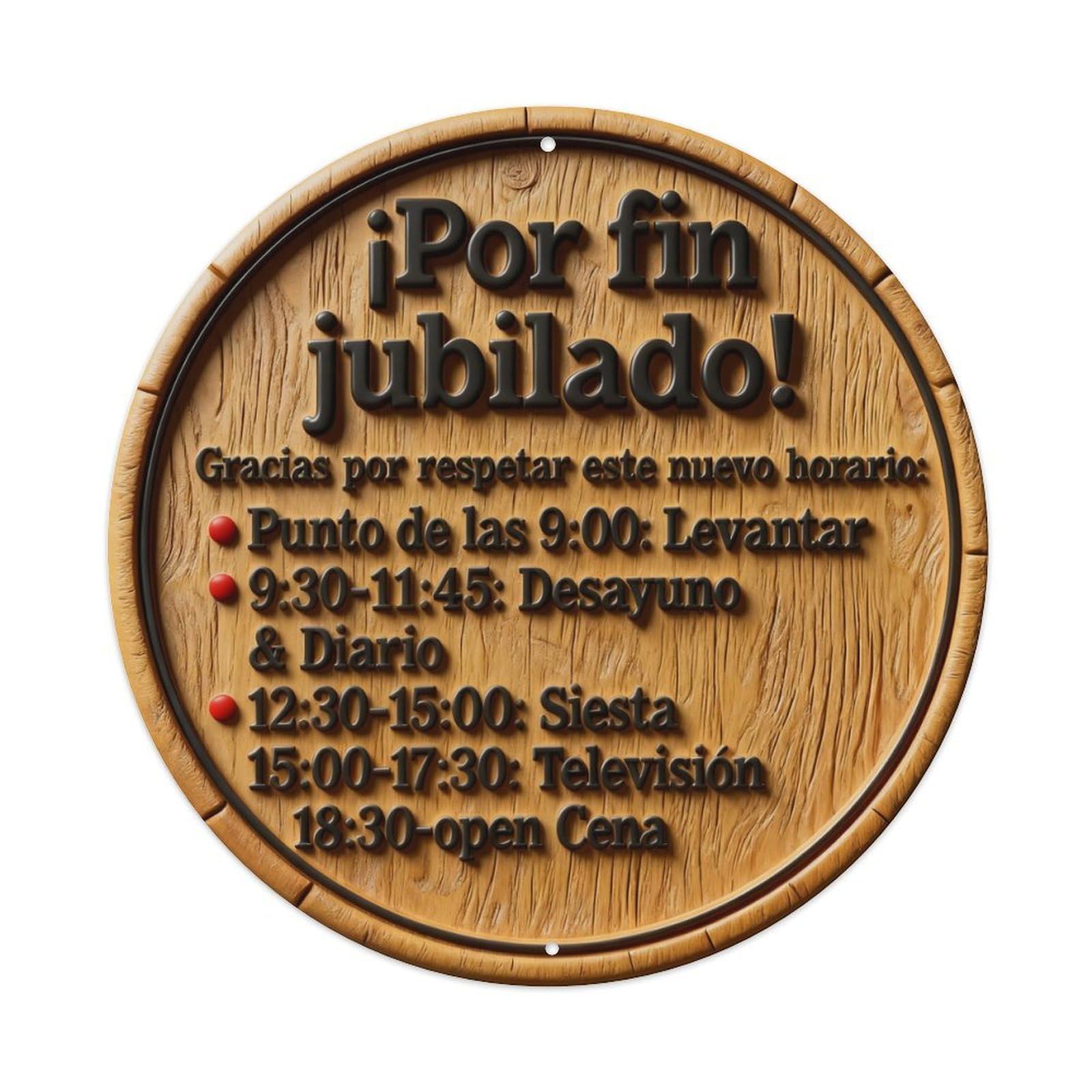 Zlatcbu Vintage Wooden Sign With Retirement Schedule Metal Tin Sign Retro Wall Art Poster, Decor For Home Living Room Bar Cafe Garage, 8X8 Inch