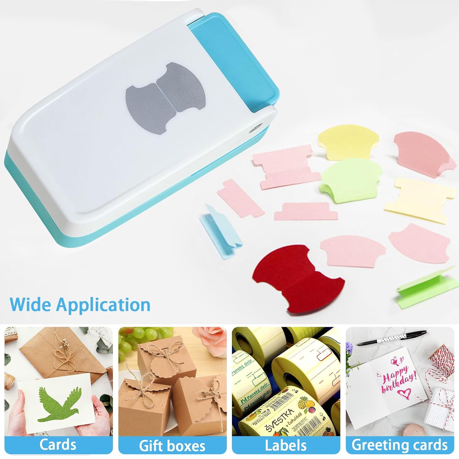 Tab Punch for Paper Crafts, File Index Label Cutter, Happy Planner Hole Puncher, Rounded Edge Punch for Journal Cutouts, Envelope Maker, Loose Leaf Separator, Book Card Making