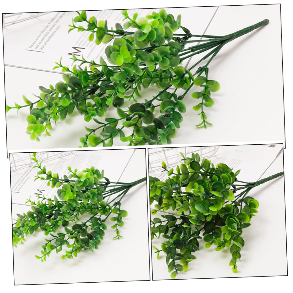 MAGICLULU 3 Set Pianta Verde Eucaliptus Di Grandi Dimensioni Piante Piccolo Pianta Decorativa Artificiale Finti Steli Di Eucalipto Rami Finti Plastica Green 3 Pezzi*3