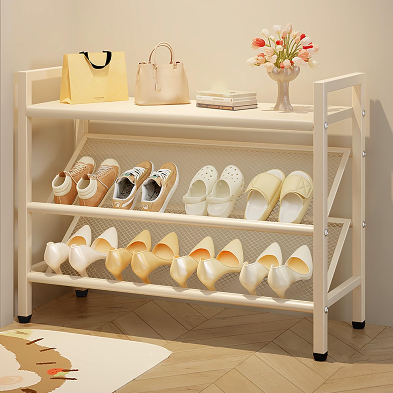 Étagère à chaussures verticale pour en finir avec le désordre des petits espaces et couloirs
