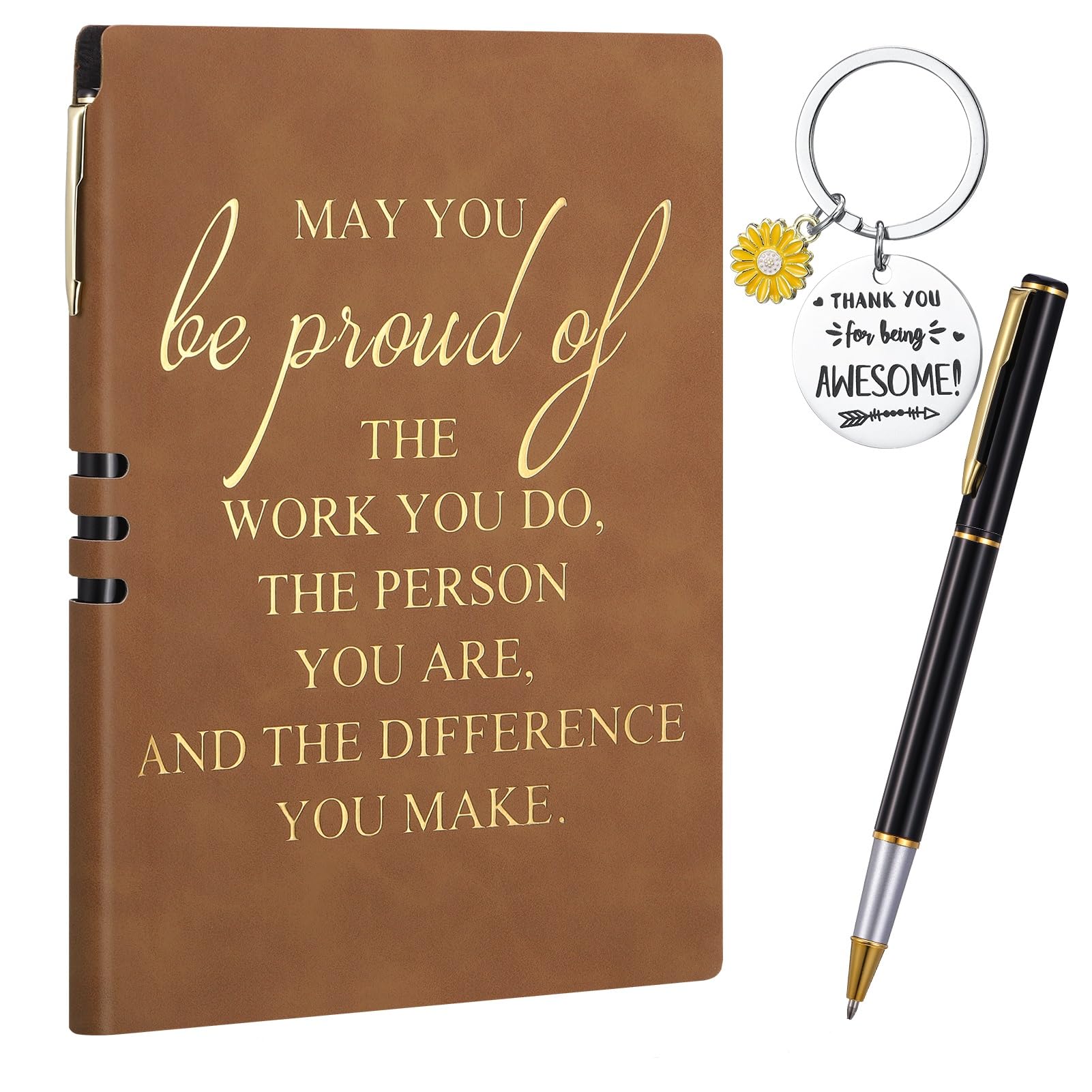 Thank You Gifts Leaving Gifts for Colleagues A5 Notebook Journal Inspirational Notebook A5 and Pen and Keyring