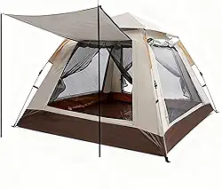 Barraca de Camping Automática Impermeável, com Mosquiteiro, Proteção Solar para 1-4 Pessoas, Dobrável e Fácil de Montar, Tamanho 215x215x142cm, Ideal para Acampamento, Trilhas e Atividades ao Ar Livre