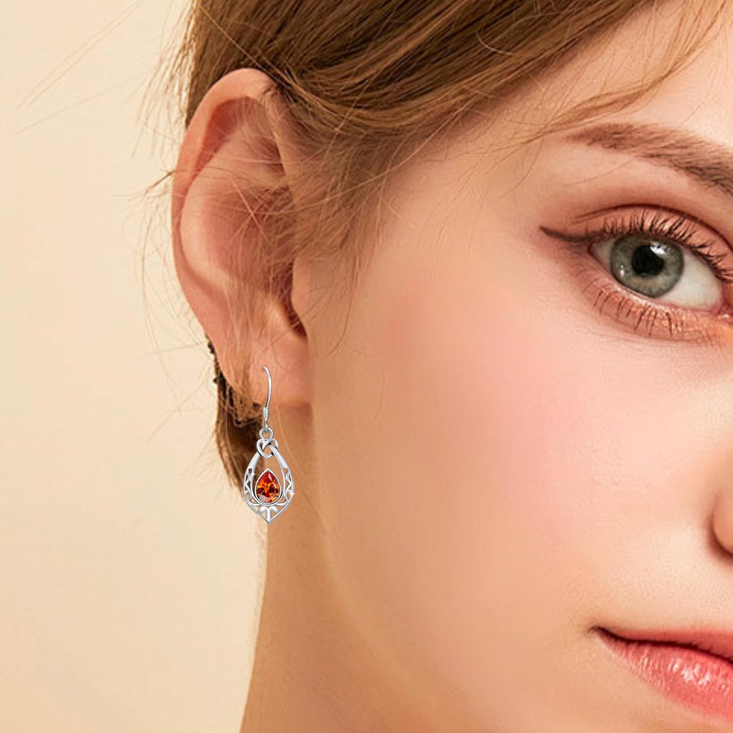 Filigree/Star Moon Sun/Birthstone Infinity/Turquoise/Moonstone/Moon Phase/Evil Eye Earrings for Women Irish Jewelry 925 Sterling Silver Dangle Earrings Earrings Gifts for Women Wife - Image 4