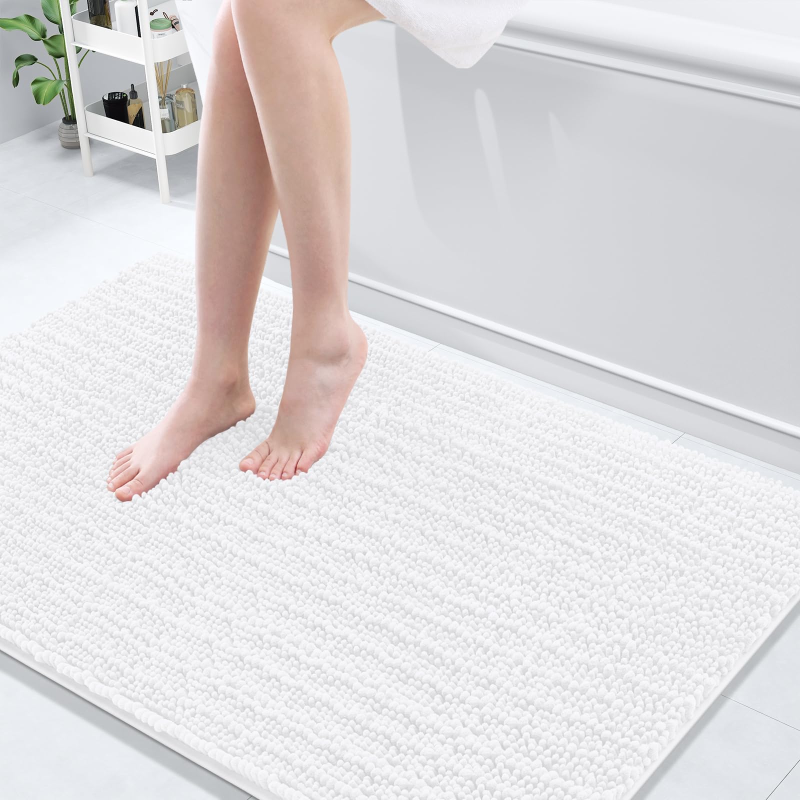 Arotive Luxury Chenille Bathroom Rug Mat, Extra Soft Thick Absorbent Shaggy Bath Rugs, Non-Slip Machine Wash Dry, Plush Bath Mats for Bathroom, Shower
