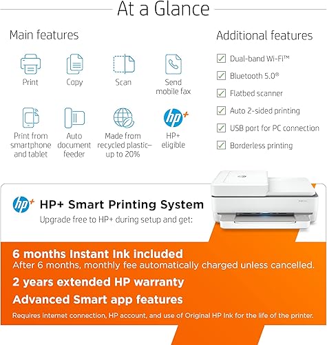Miniatura 3 de HP ENVY 6455e - Impresora inalámbrica todo en uno con 6 meses de tinta libre con HP 223R1A