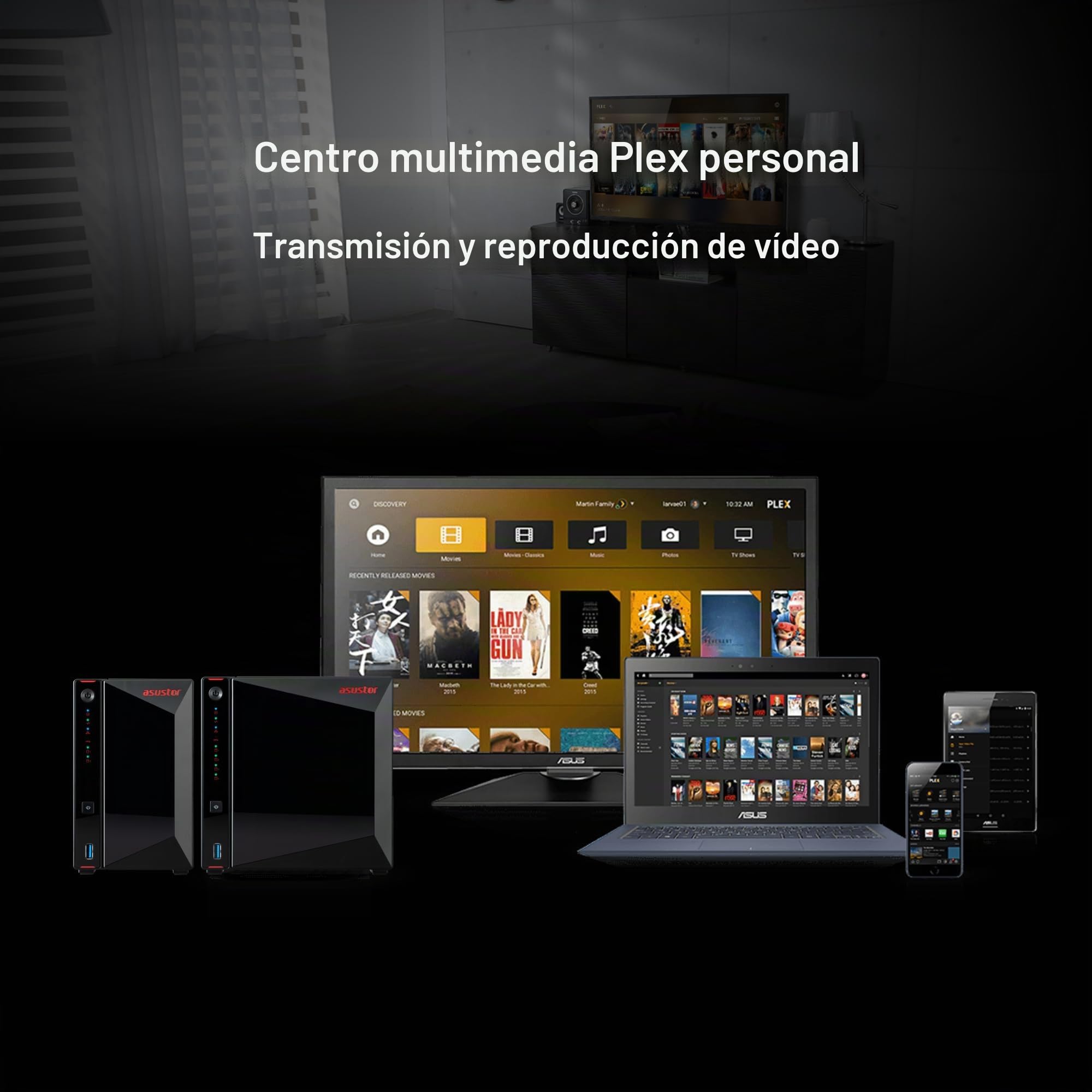 Asustor AS5402T Nimbustor 2 Gen2 - Almacenamiento NAS de 2 Bahías, Cuatro Núcleos a 2,0GHz CPU, 4 Ranuras M.2 SSD NVMe, Doble Puerto de 2,5GbE, 4GB de RAM DDR4, Network Attached Storage (Sin Discos)