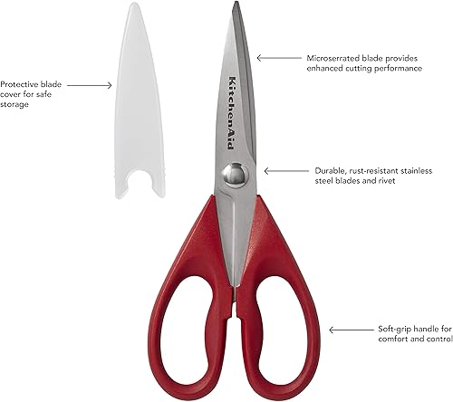 Miniatura 8 de KitchenAid Tijeras multiusos con funda protectora, 8.72 pulgadas, gris