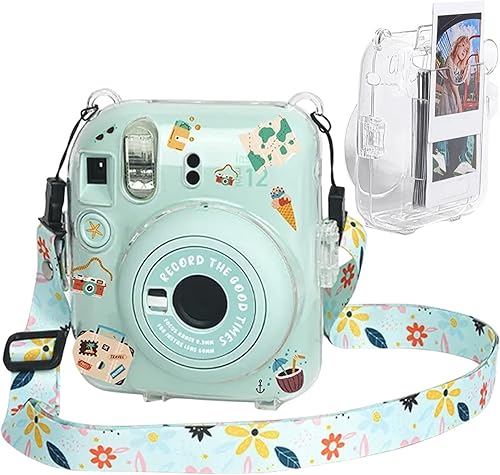 Miniatura 7 de Funda transparente Mini 12 con bolsillo para película para cámara instantánea Fujifilm Instax Mini 12, vitrina con correa de hombro ajustable