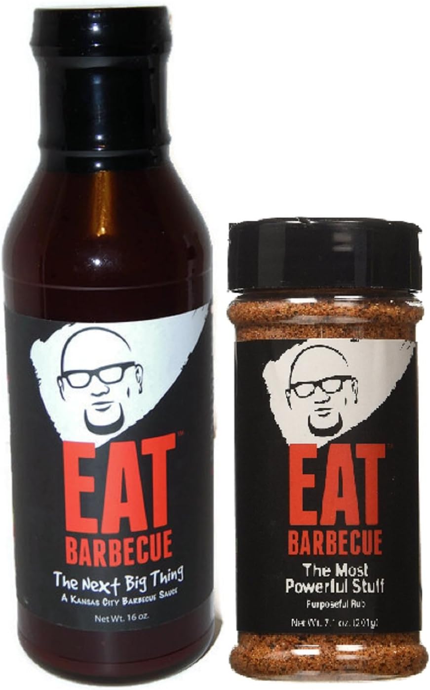 EAT Barbecue Most Powerful Stuff Rub and Next Big Thing BBQ Sauce Combo Pack