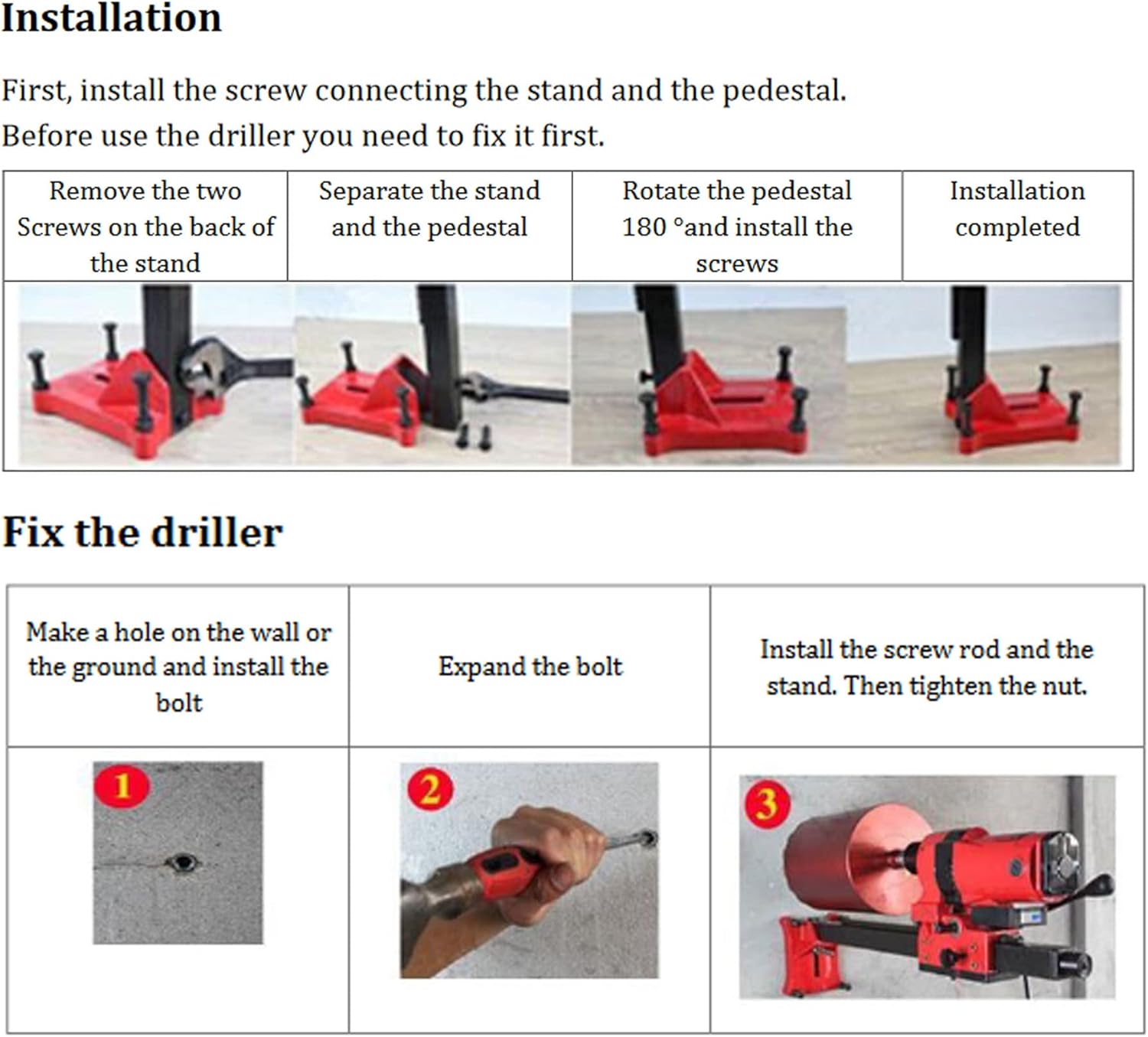 220V Vertical Diamond Core Drill Diamond Concrete Core Drill Machine with Stand for Drilling in Construction Industry 2200W 0-2000r/min