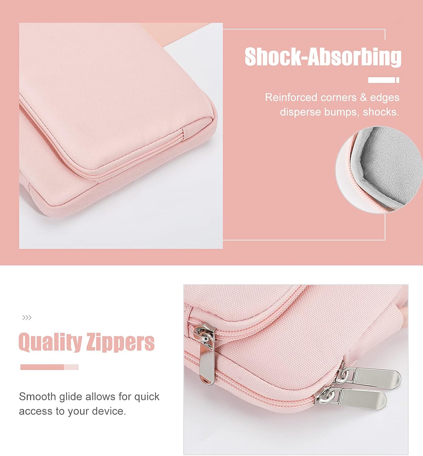 MoKo 9-11 Inch Tablet Sleeve Bag Carrying Case with Retractable Handle Fits iPad air 5 10.9" 2022, iPad Pro 11 2021-2018, iPad 9/8/7th Gen 10.2/Air 4 10.9/9.7,Tab A 10.1/Tab S8+ 12.4", Pink : Electronics