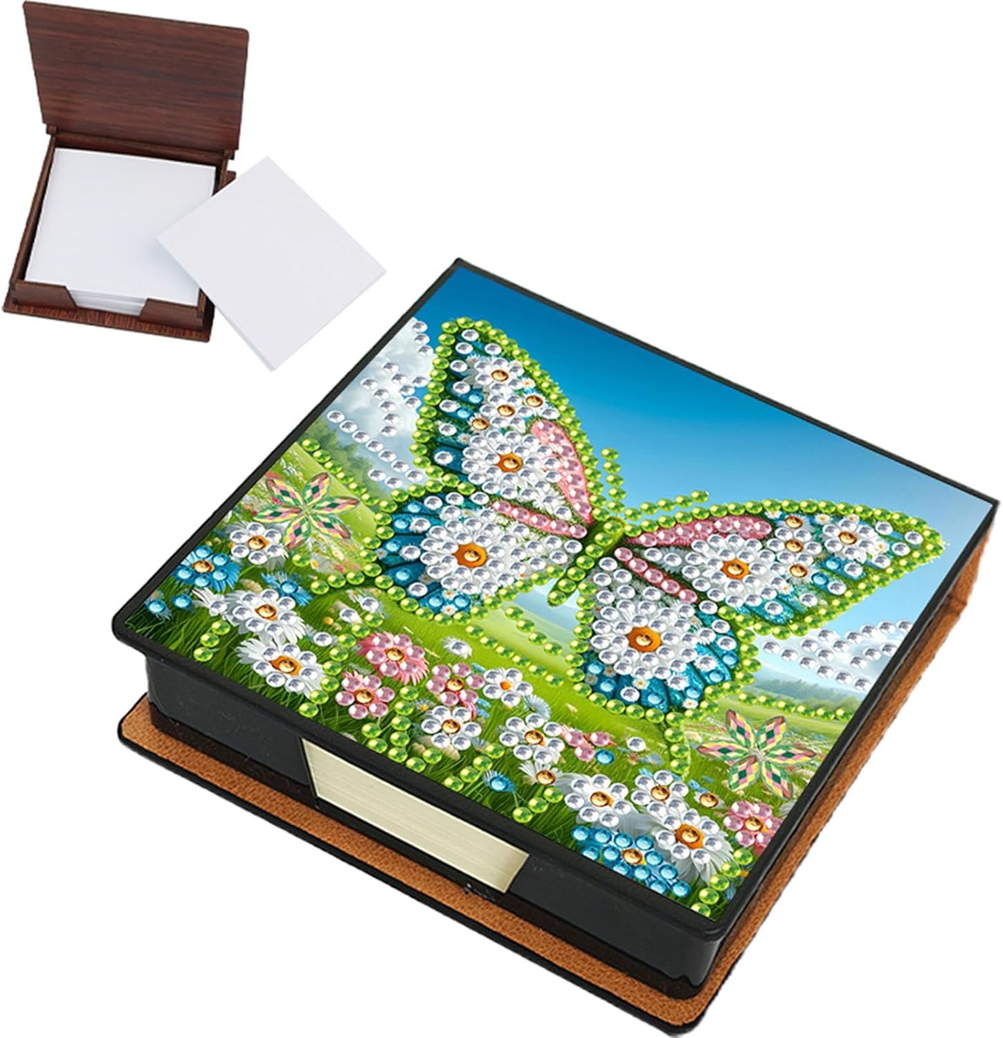 Butterfly PU DIY 5D Diamond Painting Note Box with 150 Sheets (BN30)