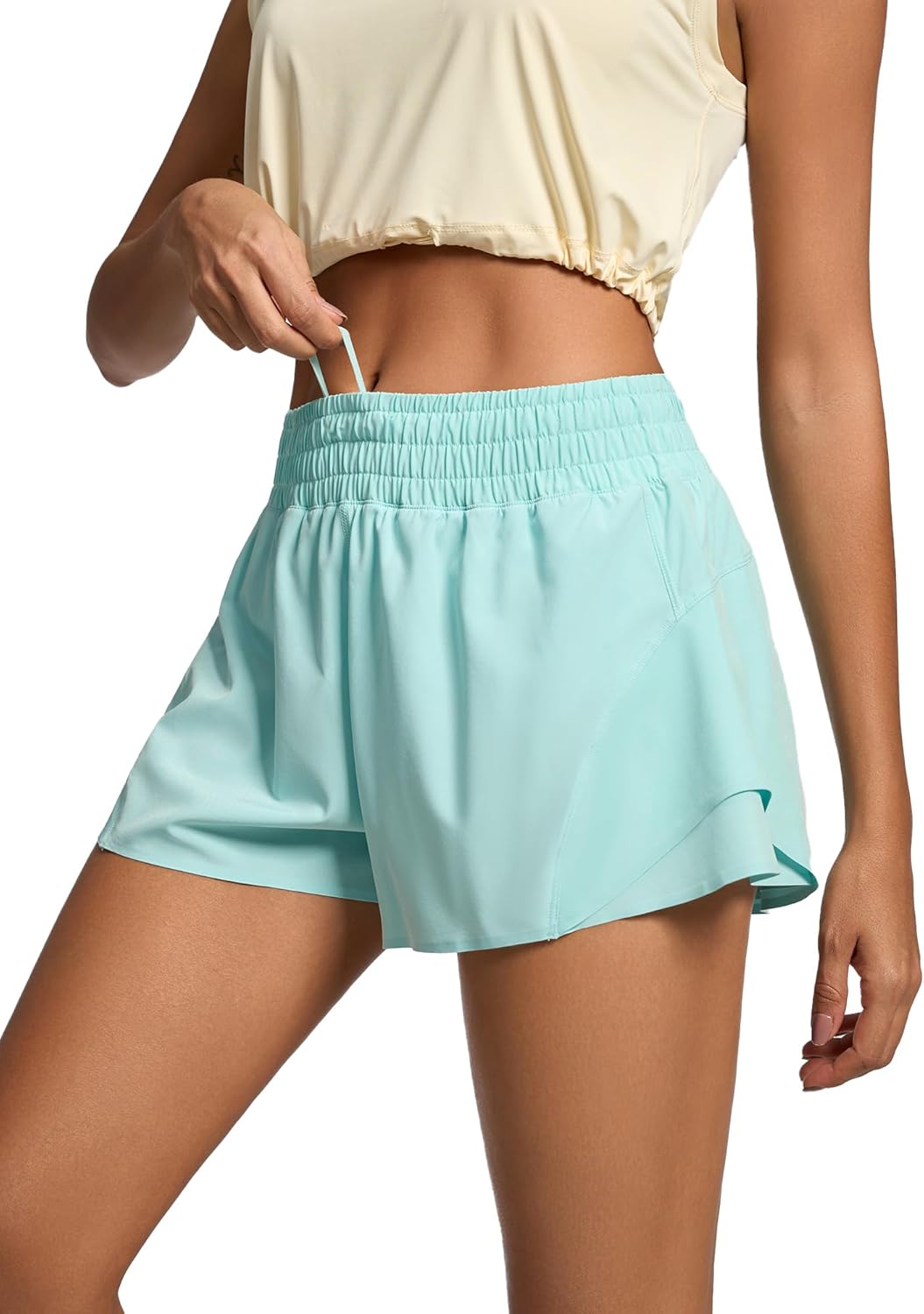 MCEDAR Running Shorts for Women High Waisted with Liner Athletic Shorts Quick Dry Workout Shorts
