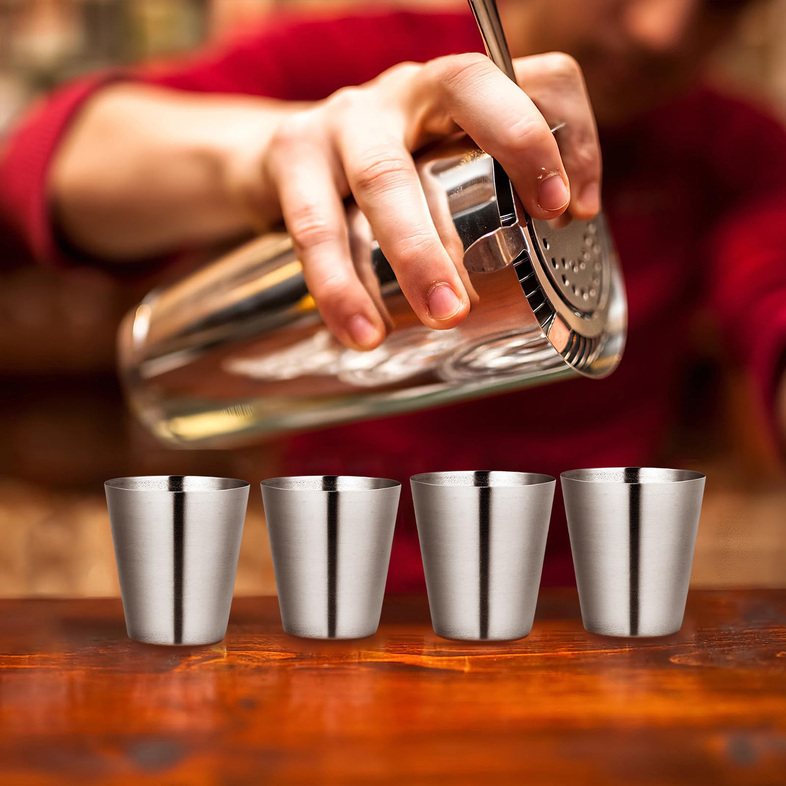 Amazon | DOITOOL ショットグラスステンレススチール4 PCS- 1オンスの