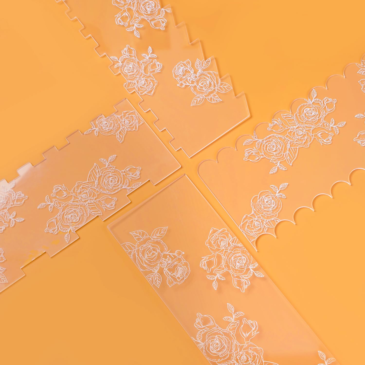 KALAIEN 10 raspadores acrílicos para tartas, glaseado, peine para decoración de tartas, 10 unidades
