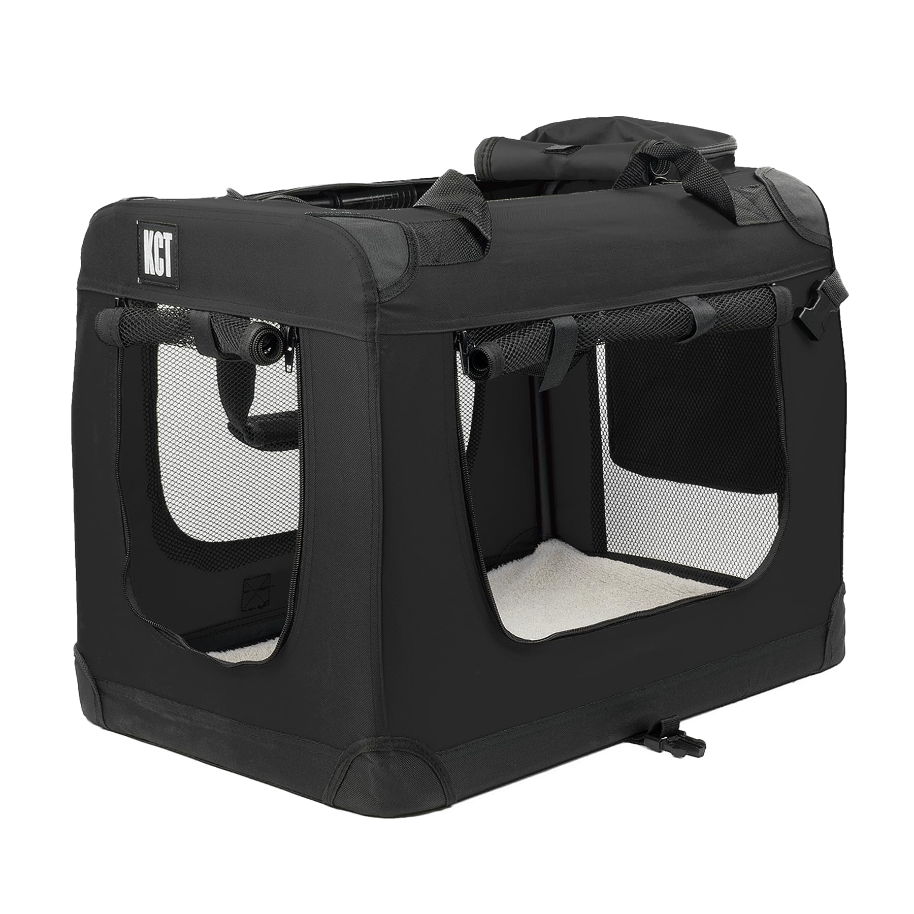 KCT Large Black Fabric Pet Carrier Crate Travel Transport Bag for Cats and Dogs — image 1