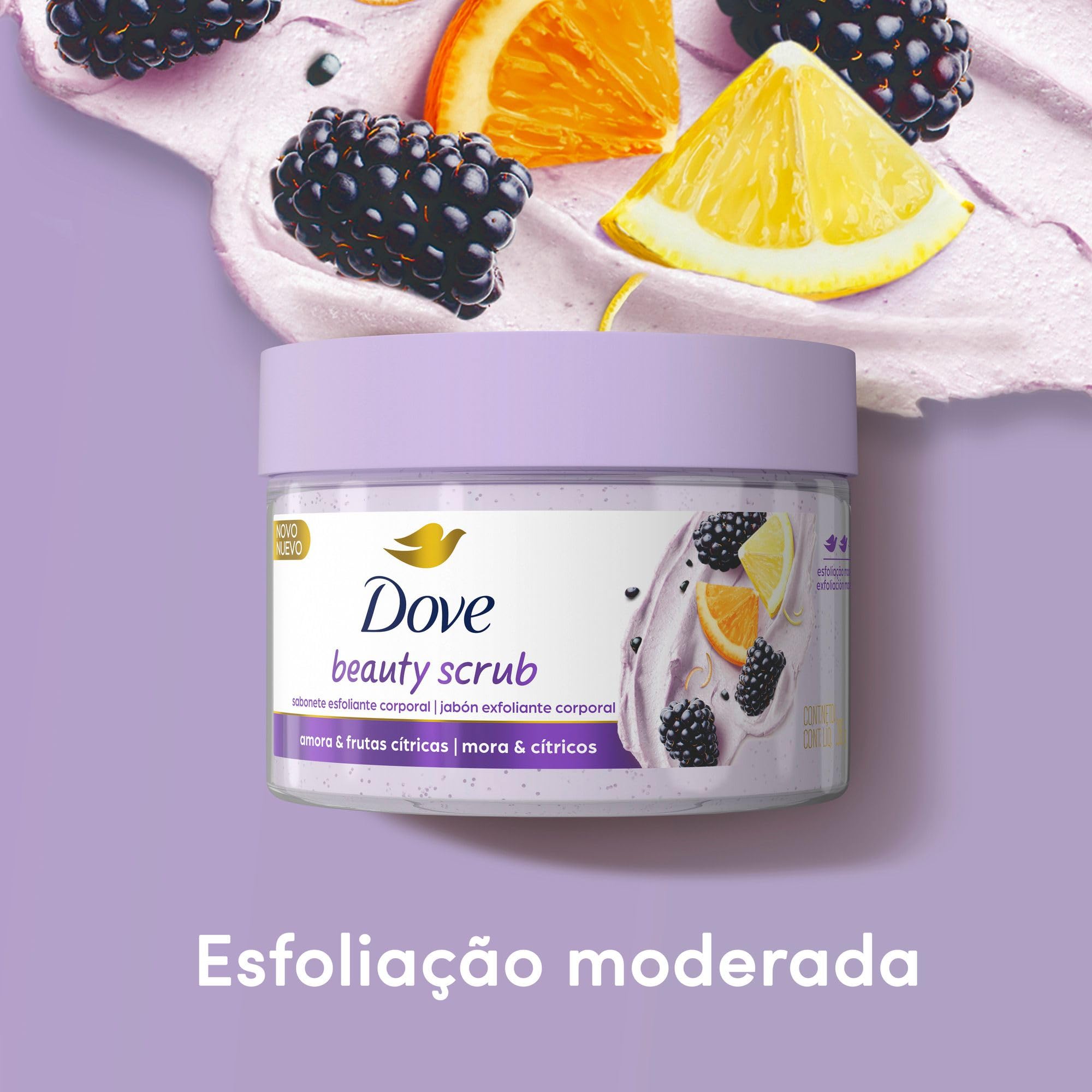 Dove Beauty Scrub Esfoliante Corporal de Amora e Frutas Cítricas 280g Imagem 5