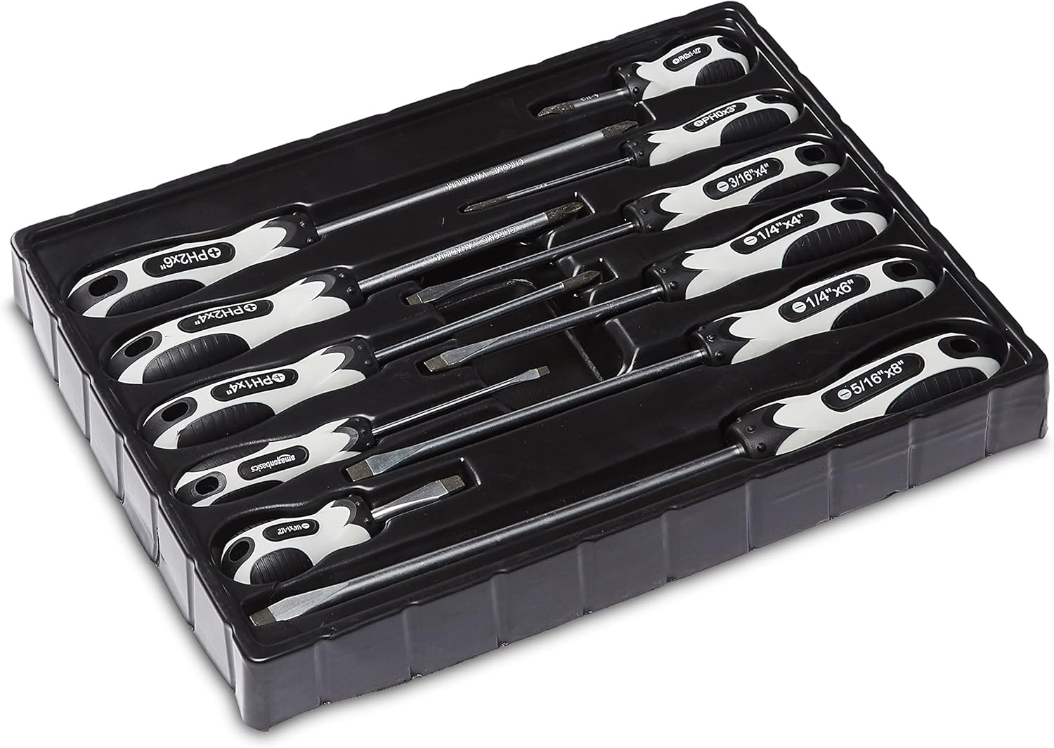  Basics 11-Piece Magnetic Tip Screwdriver Set - Slotted and Phillips - - 