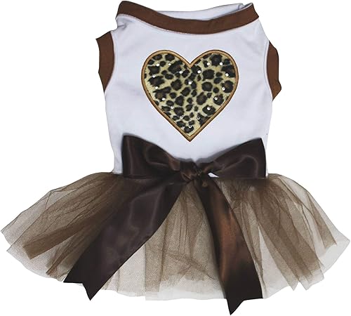 Miniatura 7 de Petitebella Vestido para perro cachorro con corazón de leopardo (puntos rojosrojos, talla M)