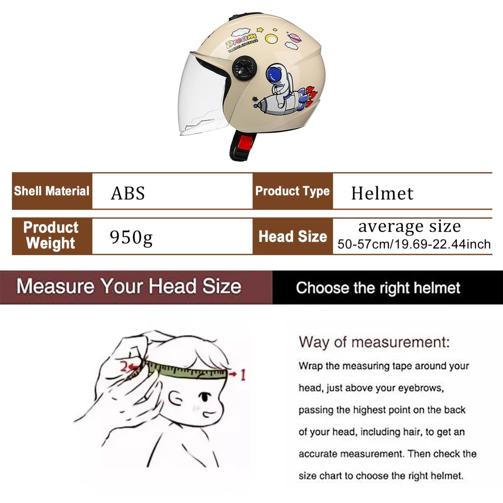 Casco Da Moto Jet Per Bambini Dai 3 Ai 12 Anni, Omologato ECE 22.06, Casco Da Scooter Per Bambini, Casco Da Motociclista