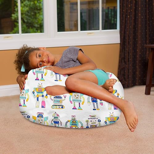 Miniatura 83 de Posh Beanbags - Sillón puff Lienzo Animales Bosque Critters,Lienzo Pájaros en Blanco,Lona Chevron Negro y Blanco,Tela para colorear lienzo - Mundo