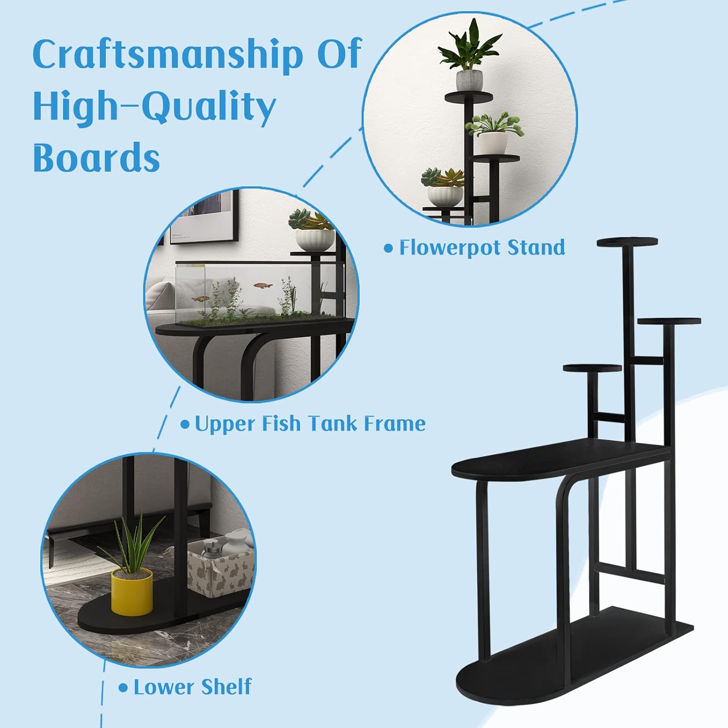 Buy SPRICHIC 25 Gallon Wooden Aquarium Stand,with Potted Plant Stand(L