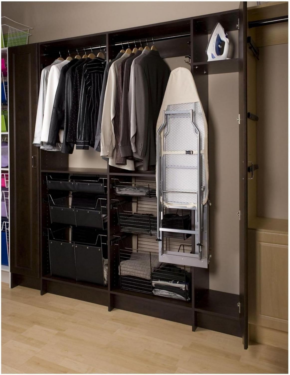 Rev-A-Shelf CSWIBSL-14-1 Classic Closet 5-1/4"W x 38" Long Deluxe Swivel Hide Away Ironing Board with Soft Close - Silver